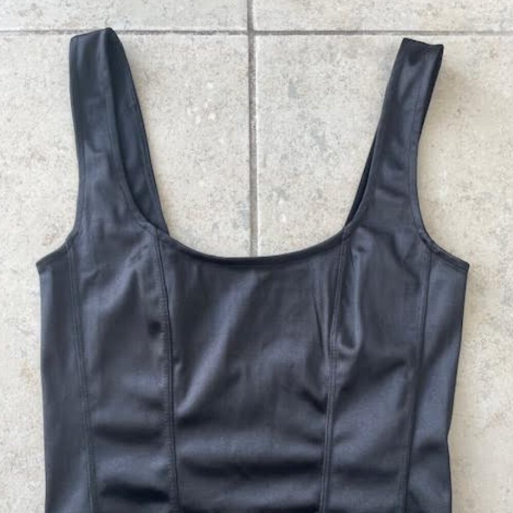 H&M Women's black Satin Corset Bustier Top Small Sold Out New NWT